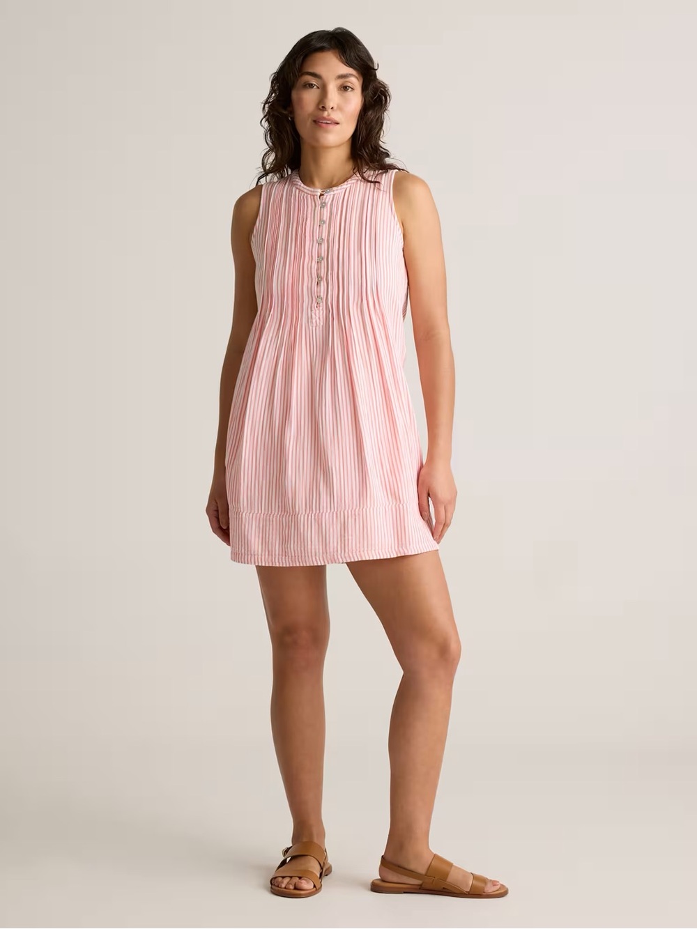 Quince XS 100% Organic Cotton Gauze Sleeveless Swing Dress